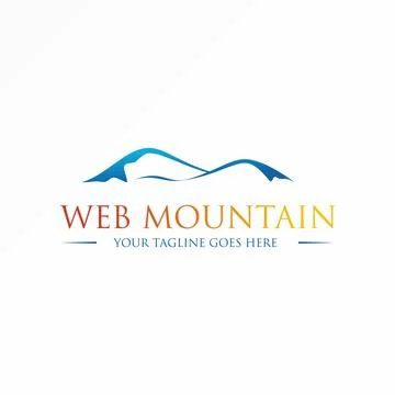 Mountain logo abstract design. Line art concept. Stock Illustration