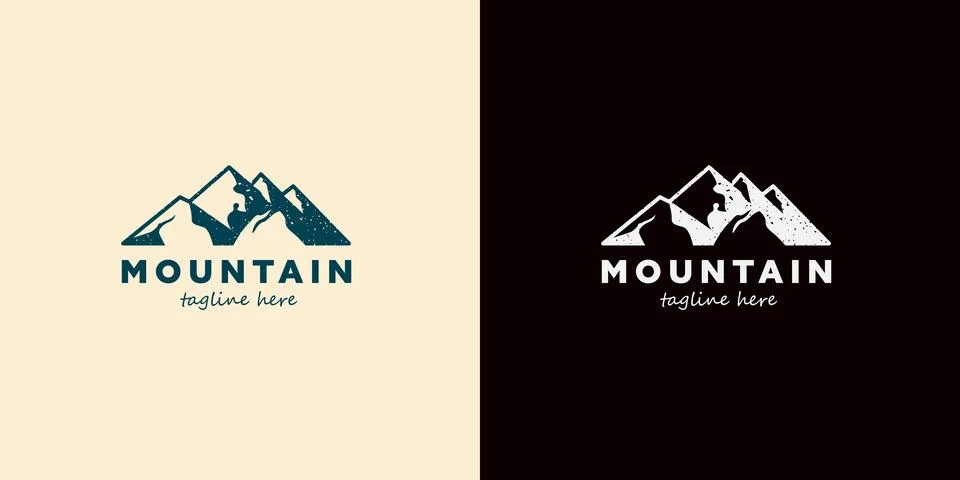 Mountain logo abstract vector design. Logotype template for extreme sport, .. Stock Illustration