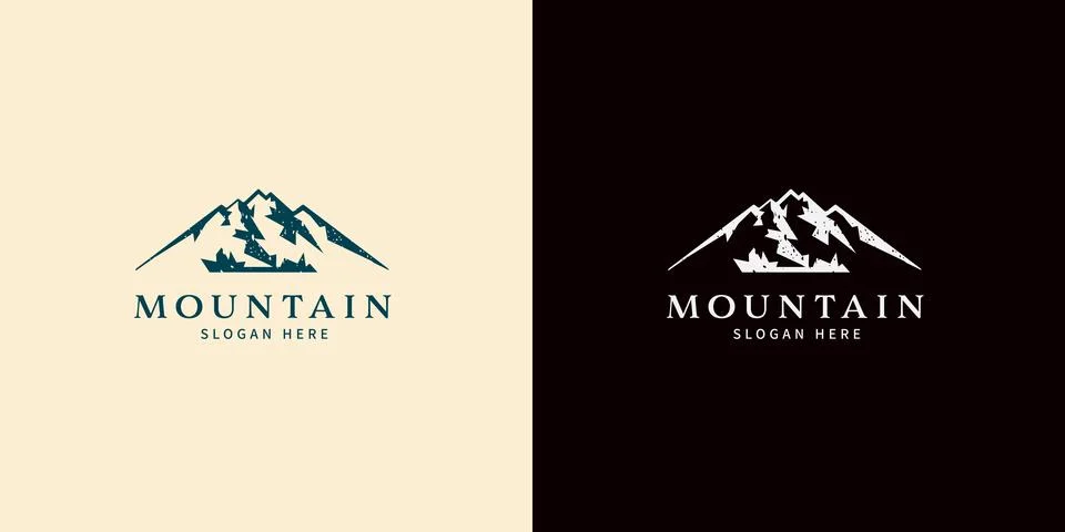Mountain logo abstract vector design. Logotype template for extreme sport, .. Stock Illustration