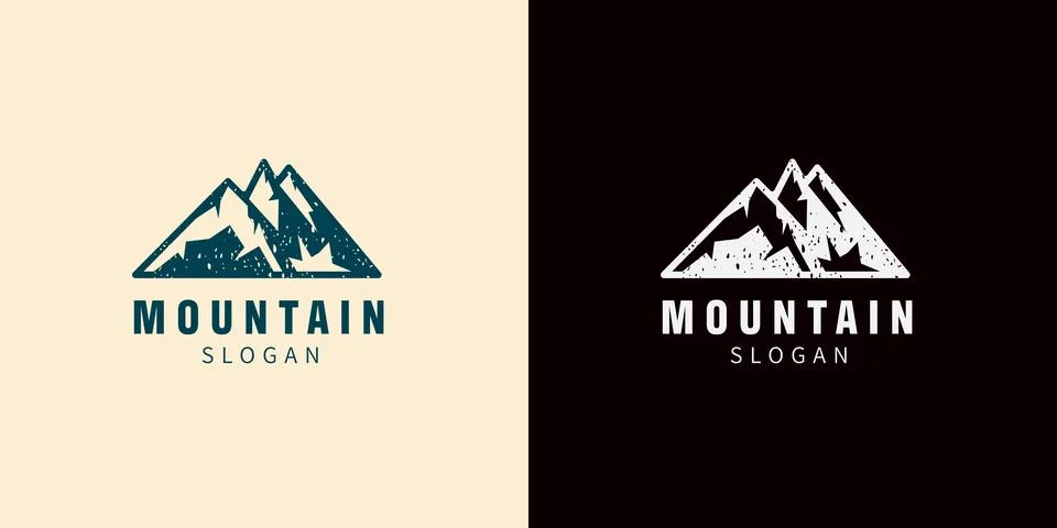 Mountain logo abstract vector design. Logotype template for extreme sport, .. Stock Illustration