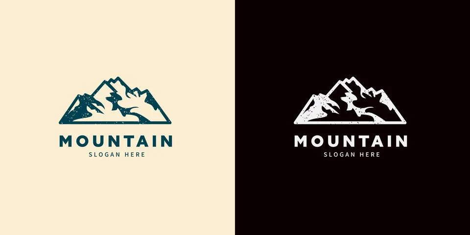 Mountain logo abstract vector design. Logotype template for extreme sport, .. Stock Illustration