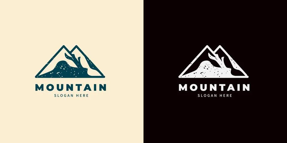 Mountain logo abstract vector design. Logotype template for extreme sport, .. Stock Illustration