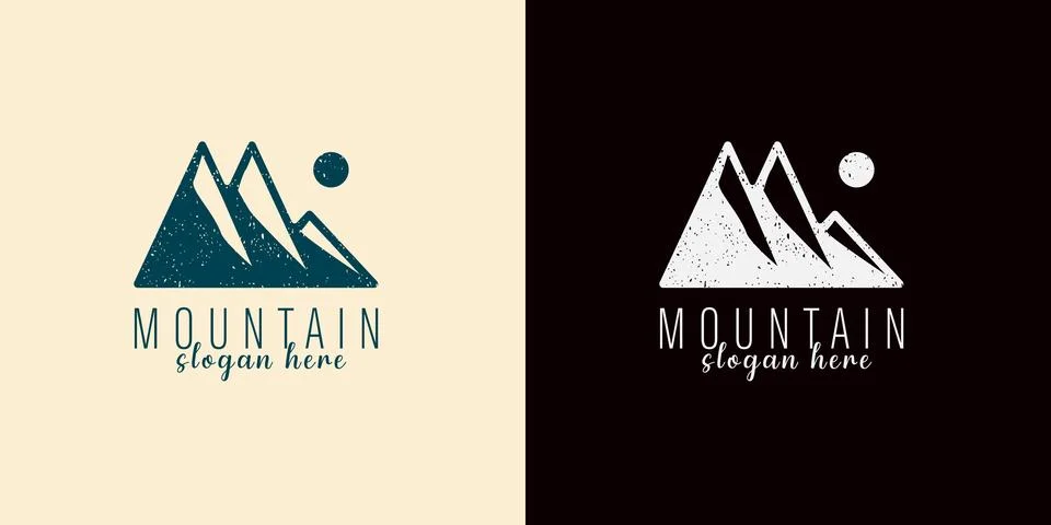 Mountain logo abstract vector design. Logotype template for extreme sport, .. Stock Illustration