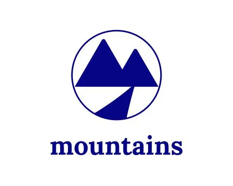 Mountain Logo Blue Version Illustrazione stock
