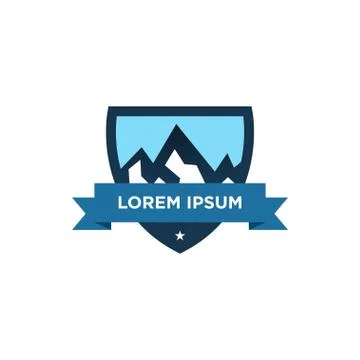 Mountain logo design template vector Stock Illustration