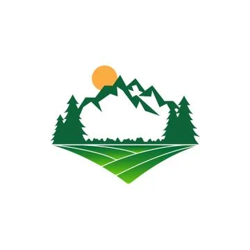Mountain logo design template vector Illustrazione stock
