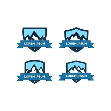 Mountain logo design template vector Stock Illustration
