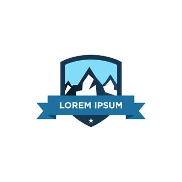 Mountain logo design template vector Stock Illustration