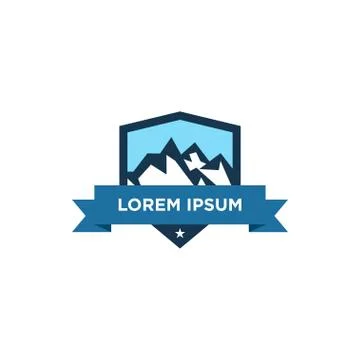 Mountain logo design template vector Stock Illustration