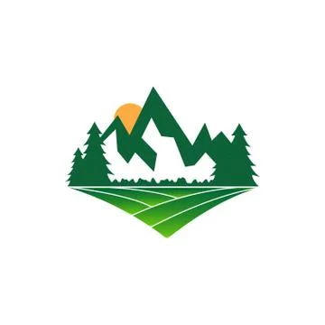 Mountain logo design template vector Stock Illustration