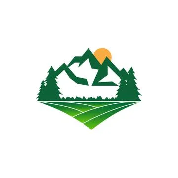 Mountain logo design template vector Illustrazione stock