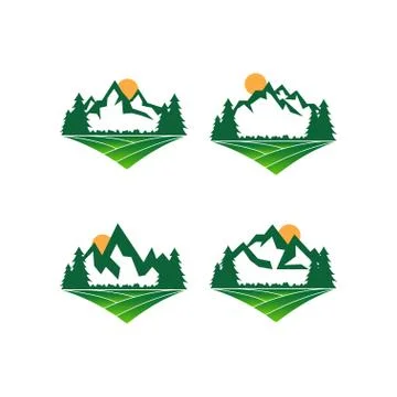 Mountain logo design template vector Stock Illustration