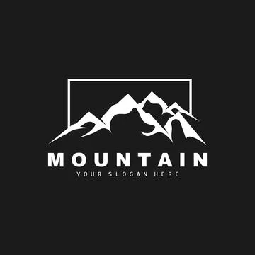 Mountain Logo Design, Vector Place For Nature Lovers Hiker Stock Illustration