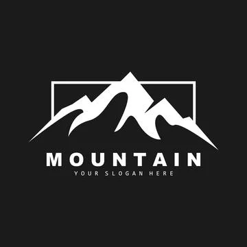 Mountain Logo Design, Vector Place For Nature Lovers Hiker Stock Illustration