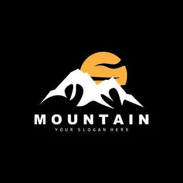 Mountain Logo Design, Vector Place For Nature Lovers Hiker Stock Illustration