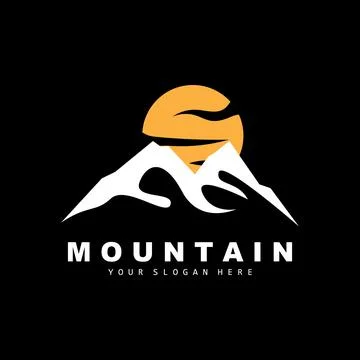 Mountain Logo Design, Vector Place For Nature Lovers Hiker Stock Illustration