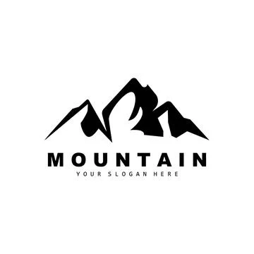 Mountain Logo Design, Vector Place For Nature Lovers Hiker Stock Illustration