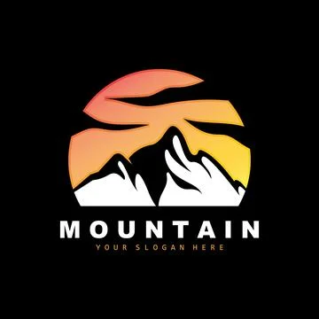 Mountain Logo Design, Vector Place For Nature Lovers Hiker Stock Illustration