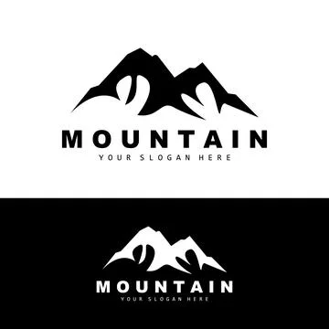 Mountain Logo Design, Vector Place For Nature Lovers Hiker Stock Illustration