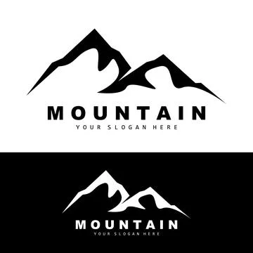 Mountain Logo Design, Vector Place For Nature Lovers Hiker Stock Illustration