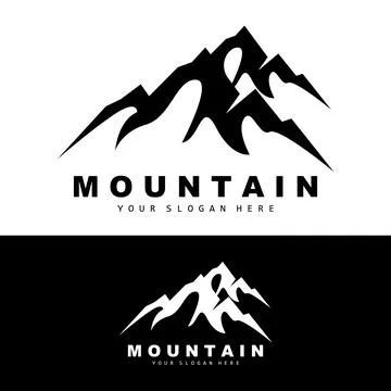 Mountain Logo Design, Vector Place For Nature Lovers Hiker Stock Illustration