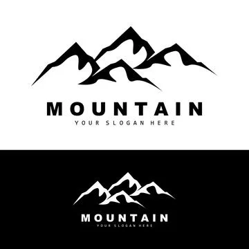 Mountain Logo Design, Vector Place For Nature Lovers Hiker Stock Illustration