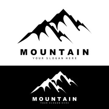Mountain Logo Design, Vector Place For Nature Lovers Hiker Stock Illustration