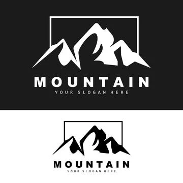 Mountain Logo Design, Vector Place For Nature Lovers Hiker Stock Illustration
