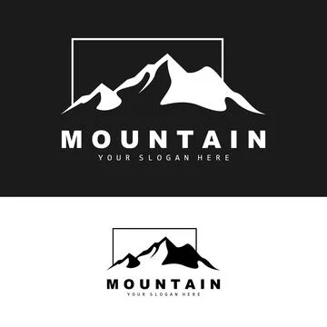 Mountain Logo Design, Vector Place For Nature Lovers Hiker Stock Illustration
