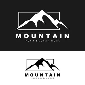 Mountain Logo Design, Vector Place For Nature Lovers Hiker Stock Illustration