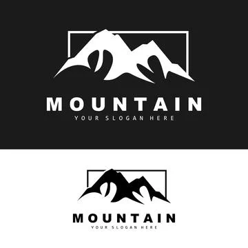 Mountain Logo Design, Vector Place For Nature Lovers Hiker Stock Illustration