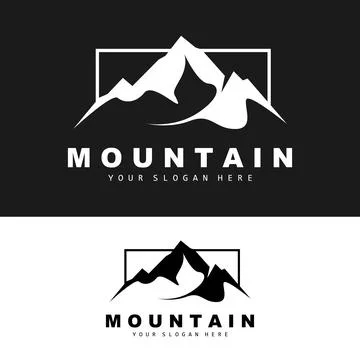 Mountain Logo Design, Vector Place For Nature Lovers Hiker Stock Illustration