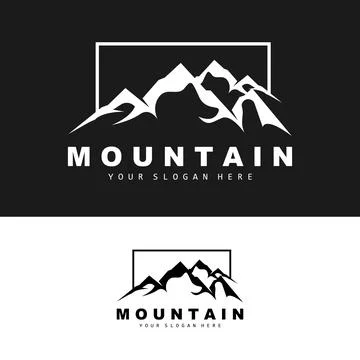 Mountain Logo Design, Vector Place For Nature Lovers Hiker Stock Illustration
