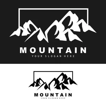 Mountain Logo Design, Vector Place For Nature Lovers Hiker Stock Illustration