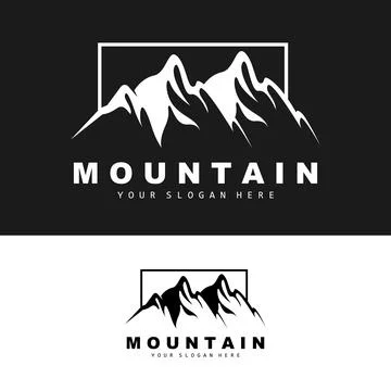Mountain Logo Design, Vector Place For Nature Lovers Hiker Stock Illustration