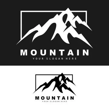 Mountain Logo Design, Vector Place For Nature Lovers Hiker Stock Illustration