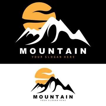 Mountain Logo Design, Vector Place For Nature Lovers Hiker Stock Illustration