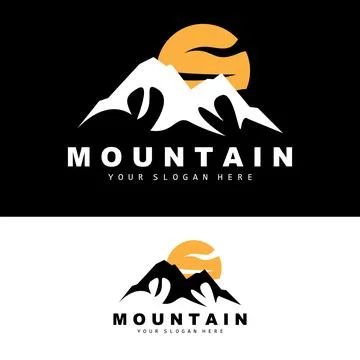 Mountain Logo Design, Vector Place For Nature Lovers Hiker Stock Illustration