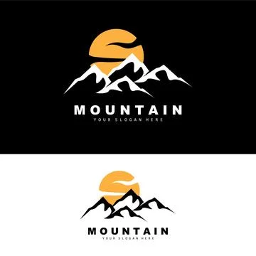 Mountain Logo Design, Vector Place For Nature Lovers Hiker Stock Illustration