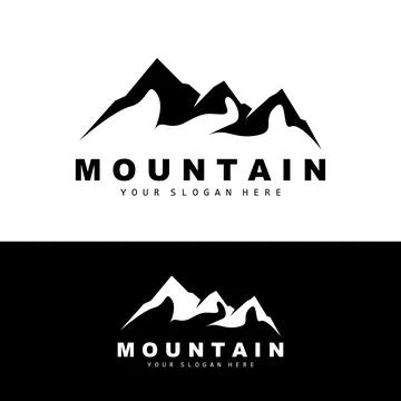 Mountain Logo Design, Vector Place For Nature Lovers Hiker Stock Illustration