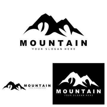 Mountain Logo Design, Vector Place For Nature Lovers Hiker Stock Illustration