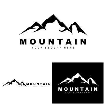 Mountain Logo Design, Vector Place For Nature Lovers Hiker Stock Illustration
