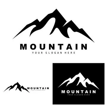 Mountain Logo Design, Vector Place For Nature Lovers Hiker Stock Illustration
