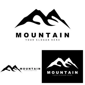 Mountain Logo Design, Vector Place For Nature Lovers Hiker Stock Illustration