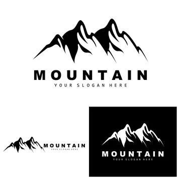 Mountain Logo Design, Vector Place For Nature Lovers Hiker Stock Illustration