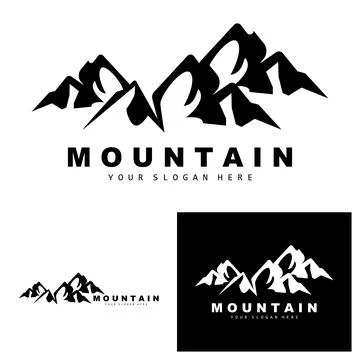 Mountain Logo Design, Vector Place For Nature Lovers Hiker Stock Illustration