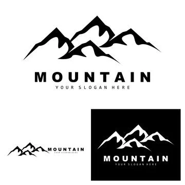 Mountain Logo Design, Vector Place For Nature Lovers Hiker Stock Illustration