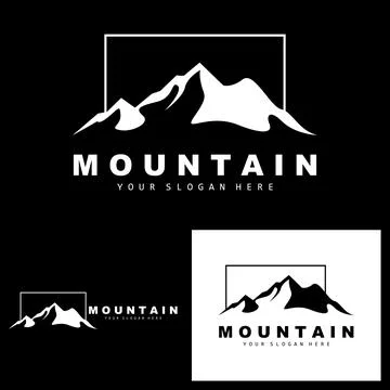 Mountain Logo Design, Vector Place For Nature Lovers Hiker Stock Illustration