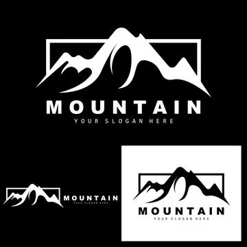 Mountain Logo Design, Vector Place For Nature Lovers Hiker Stock Illustration