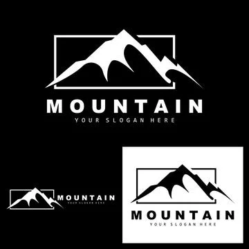 Mountain Logo Design, Vector Place For Nature Lovers Hiker Stock Illustration